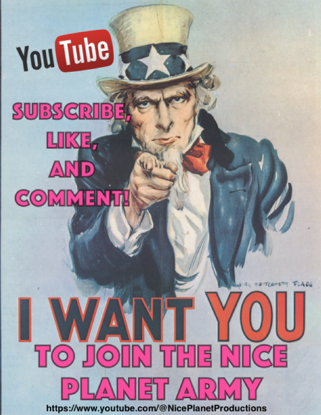 Join the Nice Planet Army recruitment poster for the channel on YouTube